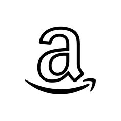 an amazon logo with the letter a in it's center and black outline on a white background