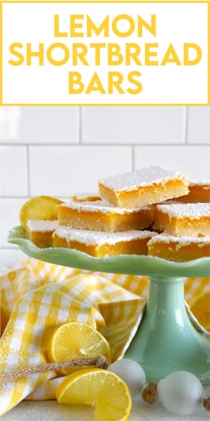 Pucker up!  These Lemon Shortbread Bars are perfectly balanced with tartness from the lemons and sweetness from the sugar.  The easy to prepare lemon filling is baked right on top of that homemade buttery shortbread crust.  Perfect to serve at Easter brunch, a light and refreshing summer dessert, but so delicious you can whip up a batch of these for any occasion! #lemon #bars #shortbread #easter #squares 
