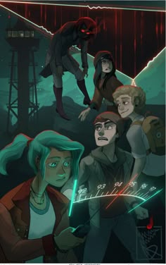 an image of some people in the dark