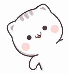 a white cat with black eyes and pink cheeks