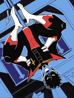 an image of a cartoon character on a skateboard in the air with his hands up