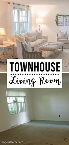 the living room is clean and ready to be used as a den or dining area