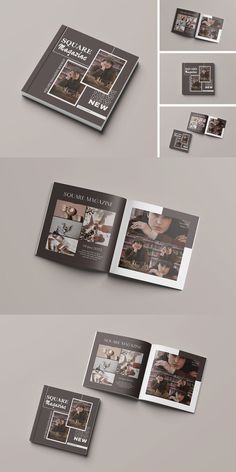 an open brochure is shown with photos and text on the front, in grey tones