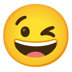 an emoticive smiley face with one eye open