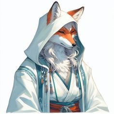 a drawing of a fox wearing a hoodie