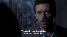 a man in a suit and tie with a quote on it that says, we can live with dignity