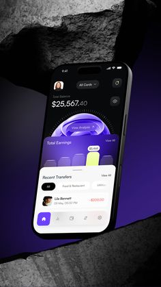 an iphone is shown with the app on it's screen