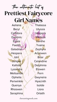 the ultimate list of prettiest fairy core girl names