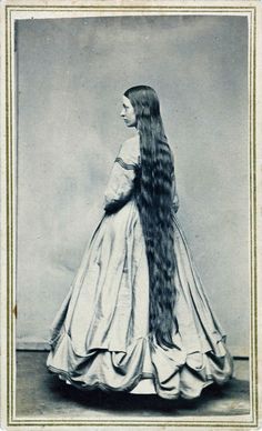 Why Many Victorian Women Didn’t Cut Their Hair, Leaving Them With Rapunzel-Like Hairdos Victorian Hair Length, Long Victorian Hair, Victorian Long Hair, Long Hair Vintage, Long Hair 1800s, Victorian Era Long Hair, Edwardian Long Hair, Long Hair History, Historical Long Hair
