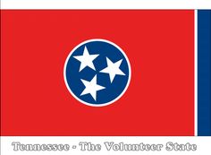 the tennessee state flag with stars on it and text that reads, tennessee - the volunteer state