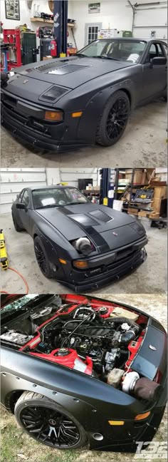 two pictures of the same car in different stages