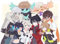 an image of anime characters posing for the camera