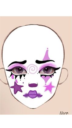 Easy Clown Makeup, Jester Makeup, Creepy Clown Makeup, Clown Face Paint, Cute Clown Makeup, Creepy Makeup, Scary Clown Makeup, Cute Halloween Makeup, Makeup Drawing