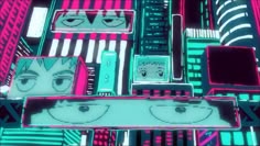 a computer screen with many different colored objects on it