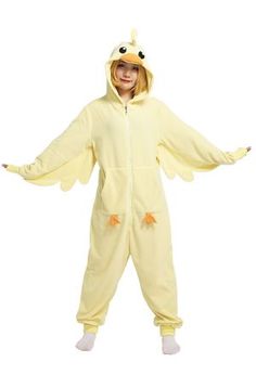 This pajama is super cute and will make you the center of sleepovers. Yellow Duck Onesie, Pajamas Cosplay, Duck Pjs, Duck Onesie, Cosplay Pajamas, Duck Pajamas, Chicken Onesie Adult, Ducky Pajamas, Cute Duck Onesie