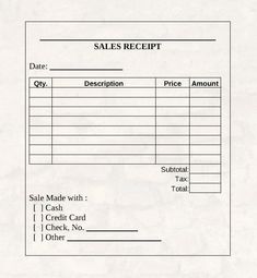 a sales receipt is shown in this image