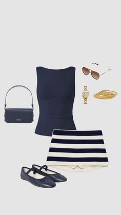 Northern Rush Outfits, Outfits In Paris Summer, Elegant Camping Outfit, 90s Chic Summer Outfits, Classy Outfits Vision Board, Cute London Outfits Summer, 2026 Chic Outfits, College Visit Outfit Summer, On The Go Outfits