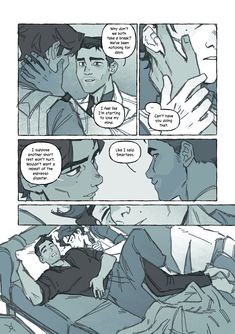 a comic strip with an image of two people in bed