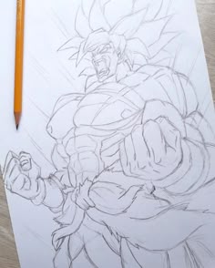 a pencil drawing of a super saishi