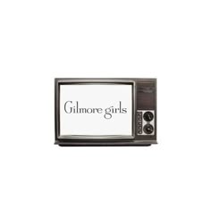 an old fashioned tv with the words gitmore girls on it's screen