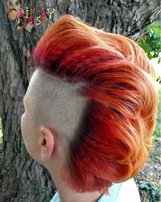 #hairdare #hairstyles #women #mohawk Front Facing Mohawk, Mohawk From Behind, Bright Red Mohawk, Funny Mohawk Memes, Military Mohawk, Undercut, Hair