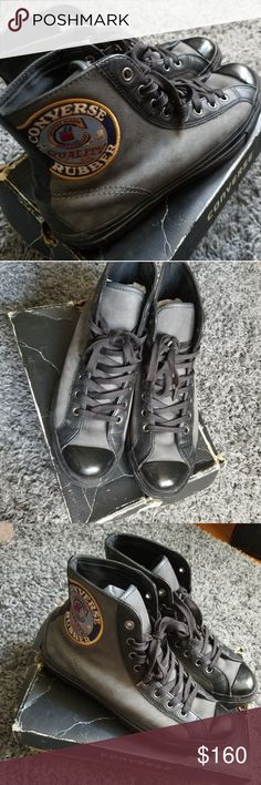 Vintage 1908 Converse Black/Gray Hightop Sneakers These Converse are Rare! Size: 9 women / 7 Men Color: Gray Suede, Black Leather, Rubber Condition: Normal wear 9/10 Converse Shoes Sneakers Silver Converse, Grey Sneakers Women, Black And White Converse, Converse Slip On, Black Chucks, Converse Shoes Womens, Hightop Sneakers, Blue Converse, Teal Sneakers