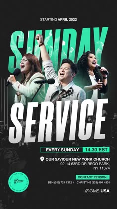 an event flyer with two people singing and holding hands up in the air while standing on stage