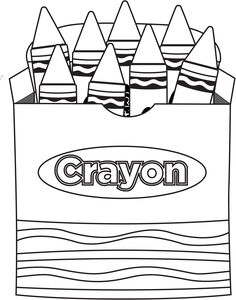 crayon pencils in a bag coloring page