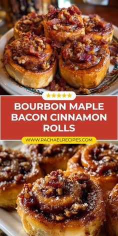 bacon recipes, cinnamon rolls, baking with bourbon, maple glaze, breakfast ideas, homemade pastry