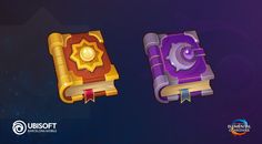 two books with different shapes and colors are shown in this screenshot from the ubisoft app