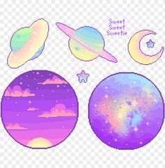 the outer planets with stars and clouds on them