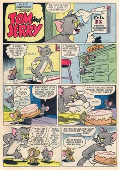 an old comic strip with mice in it and the caption that says tom jerry