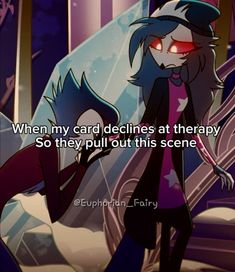 an anime character with red eyes and black hair