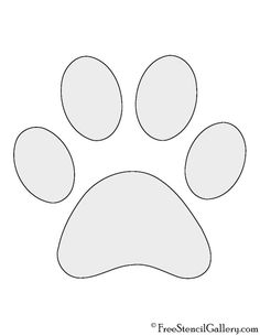 an animal paw printable on a white background