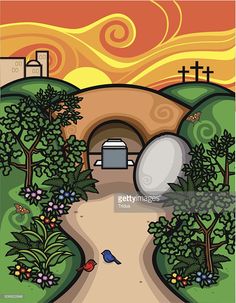 an illustration of a tunnel in the countryside