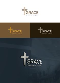 Logo of Grace Community Church featuring a cross and modern typography.