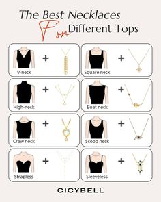 The right necklace, for the right neckline.
Because styling is more than clothes—it’s how you finish the look.
From bold collars to soft scoops, each pairing is designed to highlight you.

At Cicybell, we believe power lives in the details.
Which one are you wearing today?

#cicybell #cicylady #styledetails #necklineguide #everydayelevated #jewelrywithpurpose #necklaceedit #effortlessstyle #modernwomanlook #capsuleaccessories Jewelry Neckline, Affordable Trendy Clavicle Chain, Choosing Chain For Necklaces, How To Choose Necklace Chains, Necklace Length Chart Neckline, Necklace Type For Neckline, Choosing Necklace Chain Length, Neck Line Necklace Guide, Necklace According To Neckline