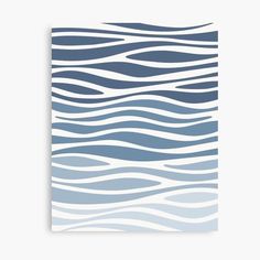 blue and white water waves pattern canvas print