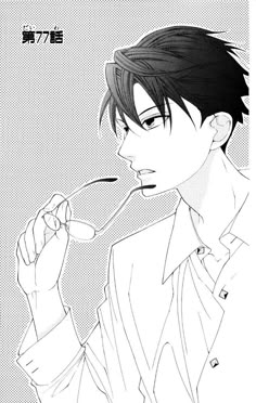 a black and white drawing of a man brushing his teeth