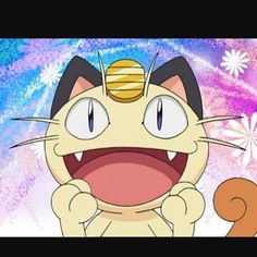 a cartoon cat with big eyes and a smile on it's face