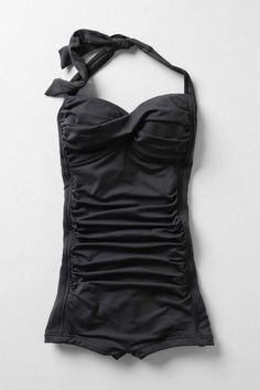 Retro Black Swimwear For Summer, Retro Black Stretch Swimwear, Black Fitted Bra-friendly Tankini, Retro Fitted Black Swimwear, Black Retro Swimsuit, Black Bra-friendly Tankini, Black One-piece Tankini With Built-in Bra, Bra-friendly Black Tankini For Sunbathing, Black Bra-friendly Tankini For Sunbathing