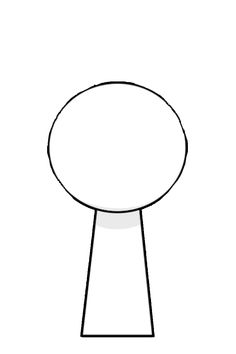 a drawing of a round object on a white background with one line in the middle