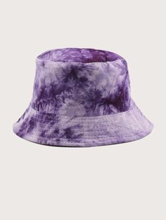 Tie Dye Bucket Hat | SHEIN USA Tie Dye Bucket Hat Diy, Tie Dye Bucket Hat Ideas, Tie Dye Bucket Hat Outfit, Tie Dye Patterns Bucket Hat, Purple Summer Bucket Hat, Tie-dye Bucket Hats On Table, Trendy Purple Bucket Hat, Adjustable Purple Bucket Hat, Purple Bucket Hat One Size