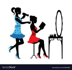 Hair Stylist Illustration Art, Hair Stylist Silhouette, Hairdresser Silhouette, Hair Stylist Illustration, Hairdresser Illustration, Hair Dresser Silhouette, Hair Salon Silhouette, Hairdressing Mirror, Beauty Salon Silhouette