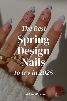 These are the best spring design nails everyone's talking about in 2025! Get inspired by 23 of the best spring nail art ideas, featuring watercolor pastel spring nails, spring chrome nails, oxblood bows, and more. From simple spring nails to colorful and fun spring nails, this collection has something for every nail shape and style. Explore these 2025 spring nails ideas and save your top picks now! Trends In Nails 2025, Nail Design 2025 Trends, Classy Nails 2025, Nails Ideas 2025 Spring, Nail Ideas 2025 Trend Spring, May Nails Ideas 2025 Almond, Fun Nails Spring, Spring Nails Ideas 2025, Nail 2025 Trends Spring