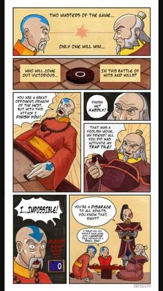 a comic strip with an image of two men talking to each other and one man holding a