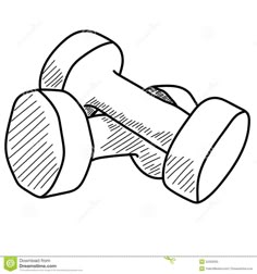 a hand drawn sketch of a pair of dumbbells stock photo image and royalty