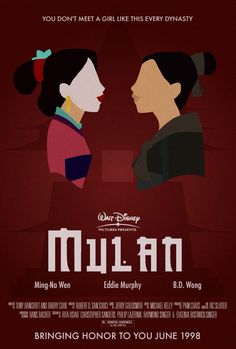the poster for mulan from disney's live - action film, which features two women