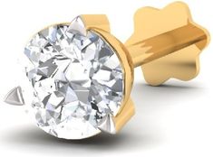 Designer Diamond Stud Nose Pin Gold Hoop Nose Ring, Types Of Piercings, Going For Gold, Nose Rings Hoop, American Diamond, Design Silver, Precious Gemstones, Nose Piercing, Gold Studs