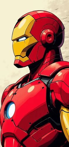 an iron man is standing in front of the camera